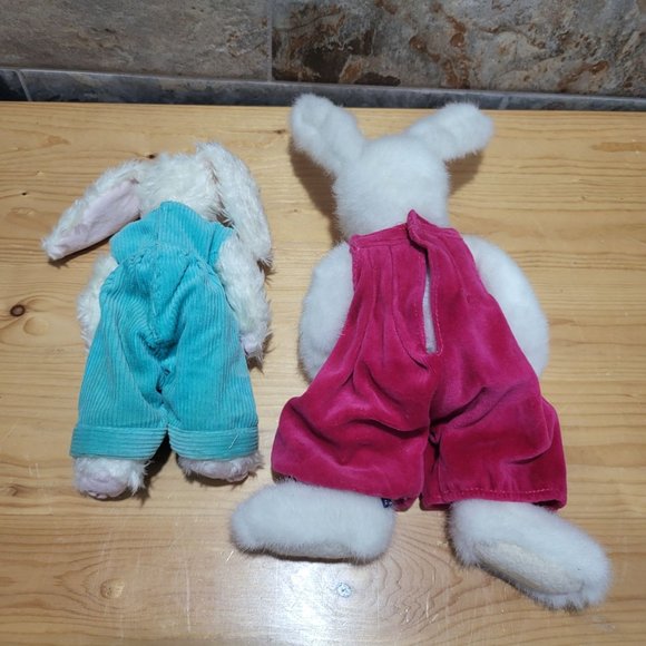 VTG Boyd & TY Ivy Bunny Rabbit Plush Stuffed Animal Easter Decor Set of 2 - Picture 4 of 14